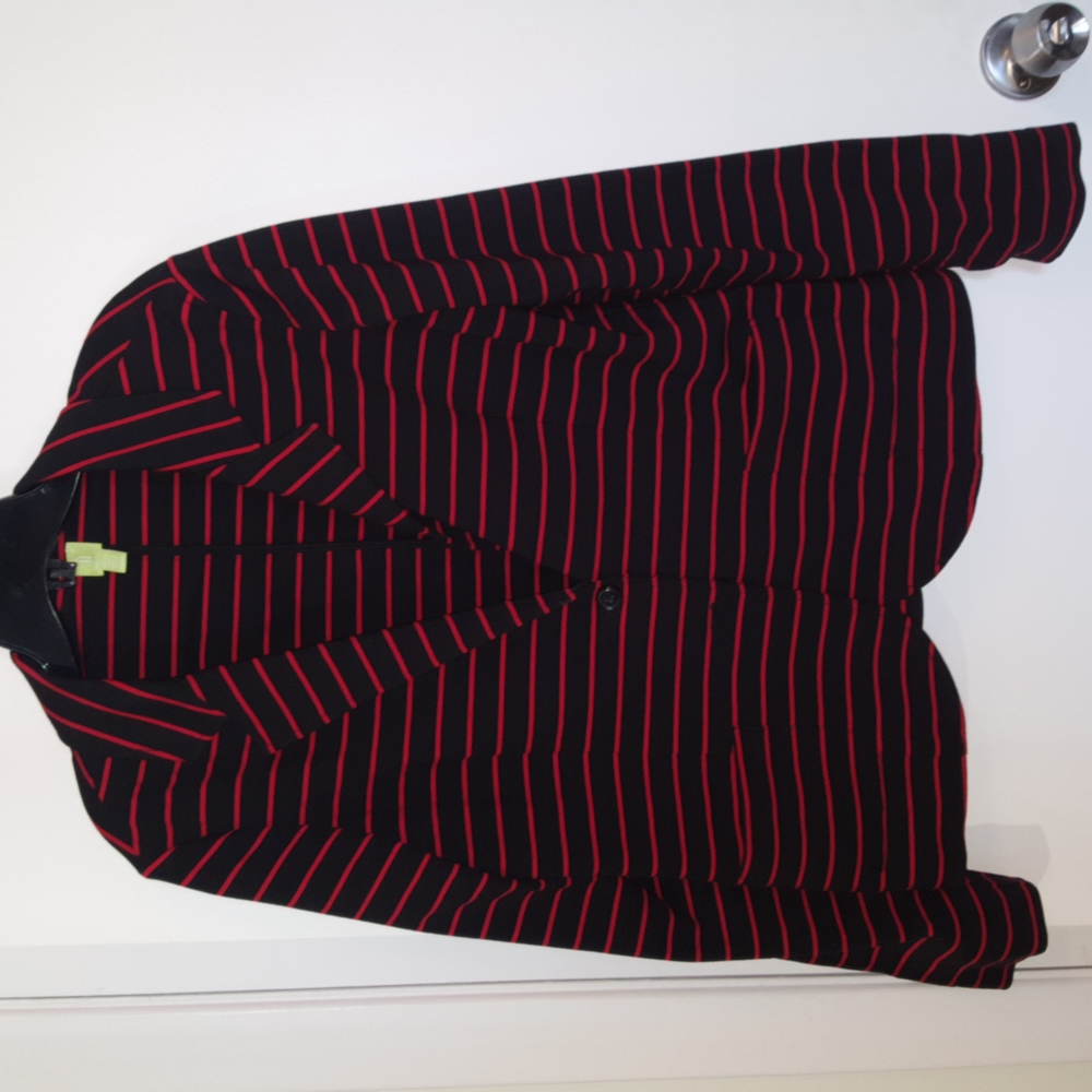 Tristan short long sleeved black spring summer jacket red striped
